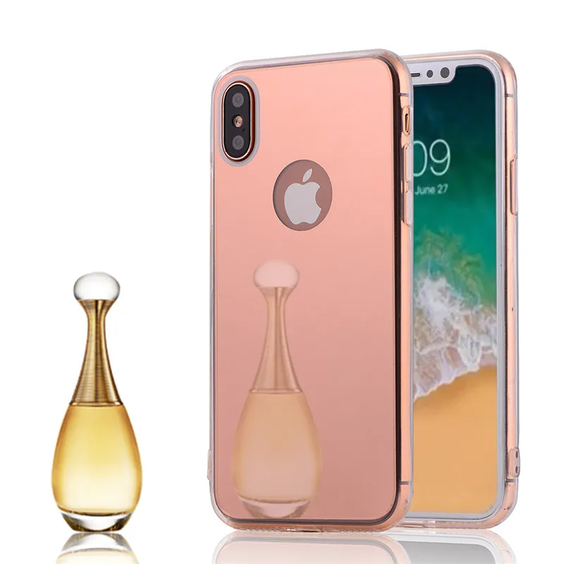 

For Iphone X 10 Soft Glitter Comvenient Make Up Mirror Case For iPhone X Cover Case Shell Coque Mobile Phone Accessories housing