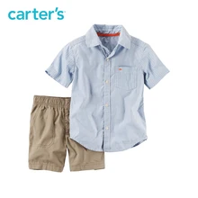 Carter s 2pcs baby children kids Striped Button Front Canvas Short Set 249G430 sold by Carter