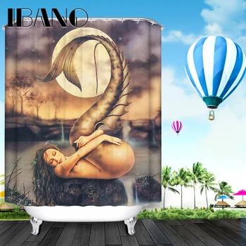 

Mermaid Shower Curtain Pattern Custom Shower Curtain Waterproof Bathroom Fabric 60x72" Quality Shower Curtain For Bathroom