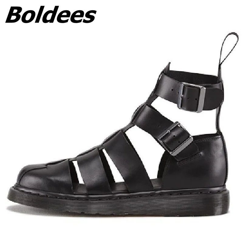 Fivelas Os marrom Gladiador Toe Para Sapatos Festa Cortar Plataforma Boldees De Sandálias Fechada Homens Sandalet Verão Casuais Preto Erkek Ax6tSqU