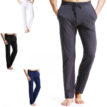 

Men Sleep Bottoms Breathable Soft Pants Men Pajamas Pants 2019 New Thin Comfort Loose Pants Mwns Drawstring Sleeping Trousers