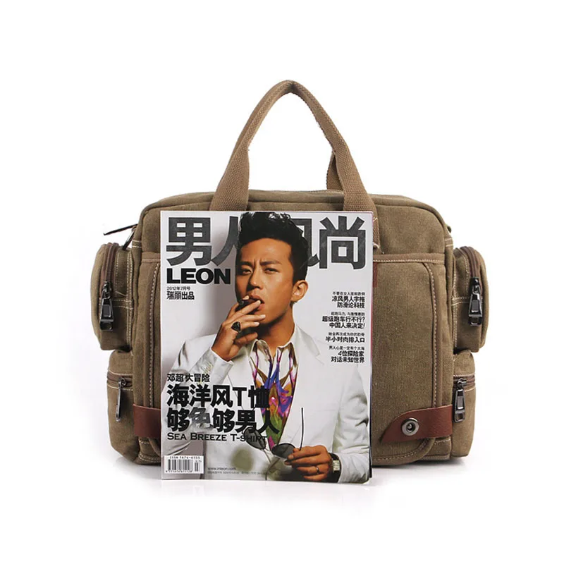 Men's Briefcase Bag handbags Canvas Business Handbags Retro large Quality Multifunction Vintage shoulder Bag Brand Business Men