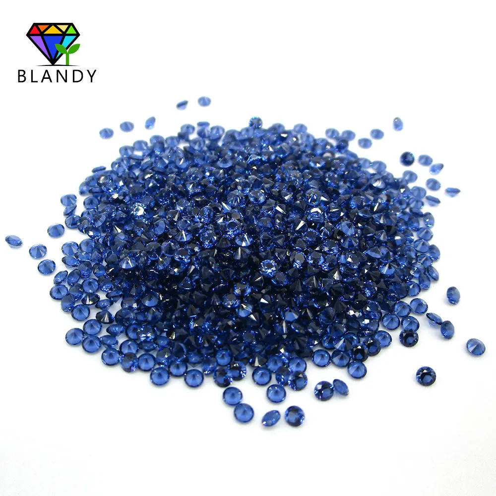 

100pcs/lot Grade 1.25mm Round Shape Blue Color Nano Stone 5A Wax Casting Blue Synthetic Beads For Jewelry