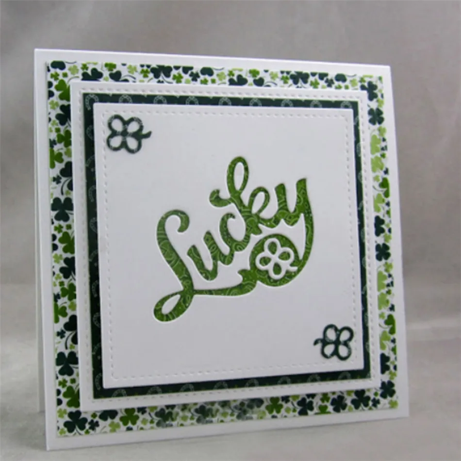 

YaMinSanNiO Lucky Dies Letter Metal Cutting Dies Decorative Scrapbooking Steel Craft Die Cut Embossing Paper Cards Stencils