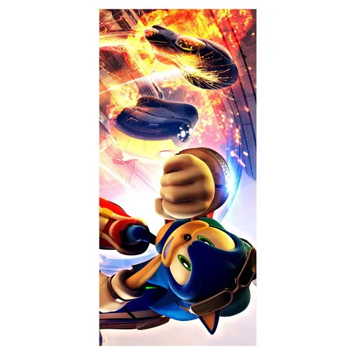 Cartoon Game&Sonic the Hedgehog Pattern Bamboo fiber Bath Towels,High