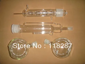 

1000ml Soxhlet Extractor with condenser Pumping tube and two 29/32 Flat flasks