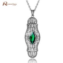 925 пробы серебряные ожерелья и кулоны ручной работы зеленые шармы с фианитами стразами кулон украшения с подвесками со стразами коробка мусульманская подвеска