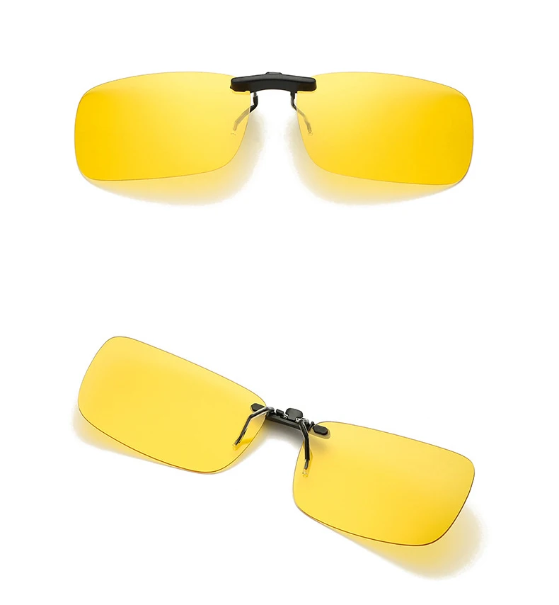 Fashion Men Clip on Polarized Night Fishing Driving Cycling Prescription Glasses with Yellow Polarizing Women Sunglasses - Цвет: A-Night Vision Lens