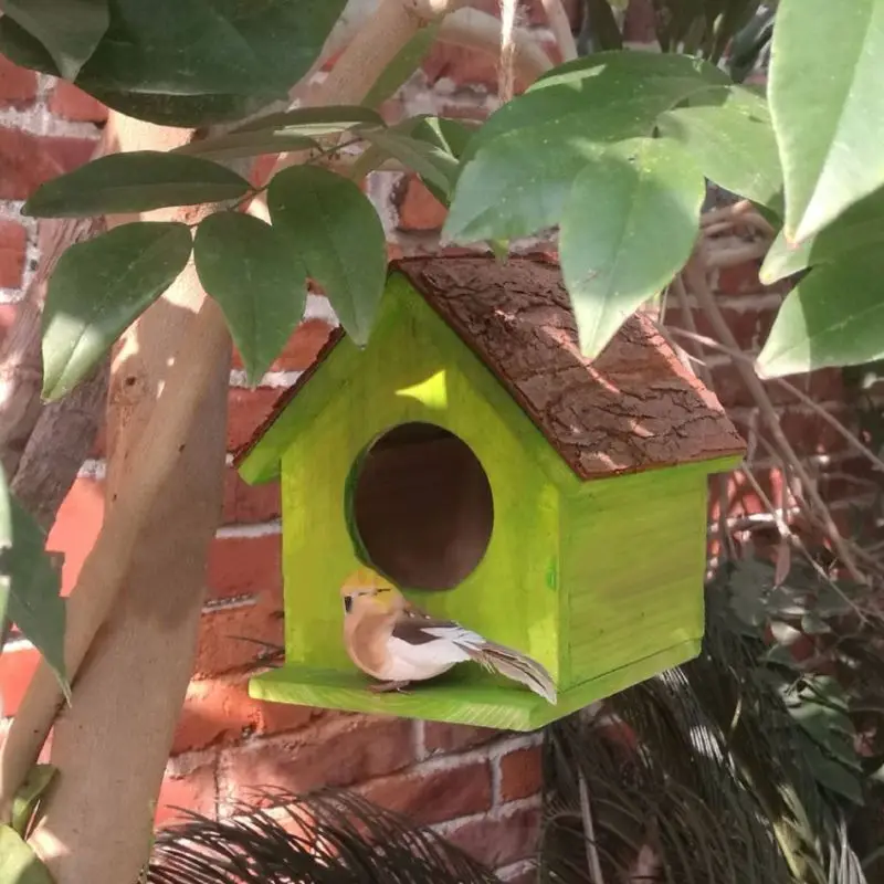 Kreatif Sarang Burung Fir Kulit Bentuk Rumah Burung Pembiakan