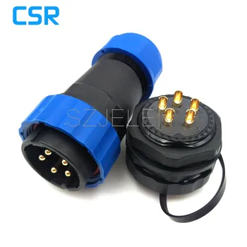 

SD28TP-ZM, 5 pin waterproof connector,IP67, LED Panel mount 5 pin power wire connectors, Current Rating 25A, Panel cutout 28mm