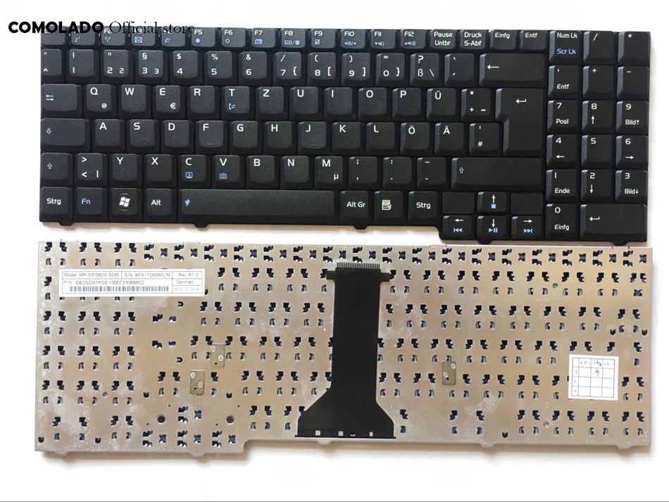 GR Germany Keyboard for ASUS M51 M51V M51E M51Q M51S M51A M51T M51TA M51K F7 F7E F7F F7S F7Z  Black keyboard GR Layout