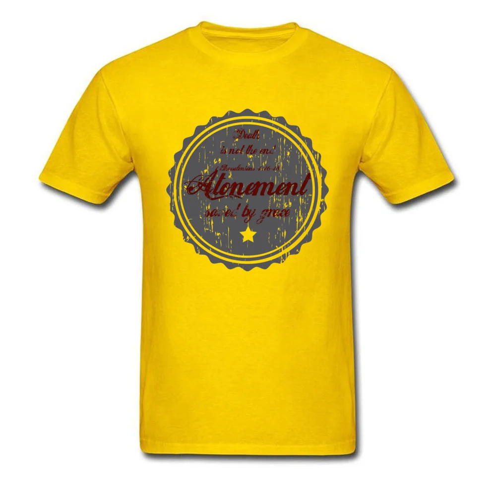 Men Funny Summer Tees Crewneck Lovers Day 100% Cotton T-shirts Crazy Short Sleeve Atonement Tops T Shirt Wholesale Atonement yellow
