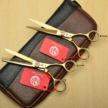 2 шт. 5,5 ''16 см фиолетовый дракон 440C профессиональные человеческие волосы Парикмахерские ножницы для резки филировочные ножницы Z1020