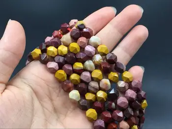 

8mm Faceted Mookaite Jasper Beads Hexagon Beads Cube Beads Natural Mookaite Gemstone Semiprecious Beads 15.5" Strand
