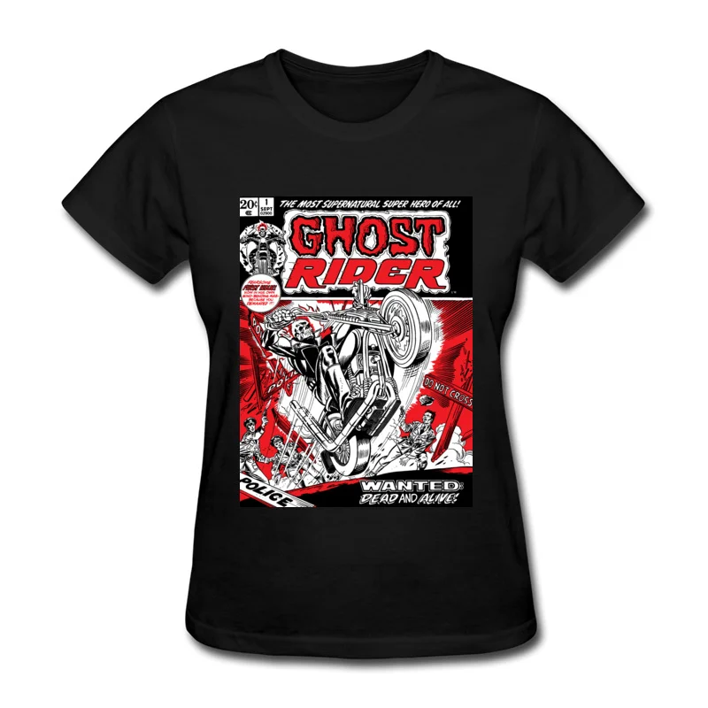 Ghost Rider Comic Man Prevalent Summer T Shirt O-Neck Lovers Day Pure Cotton T-Shirt Custom Short Sleeve T Shirt Ghost Rider Comic black