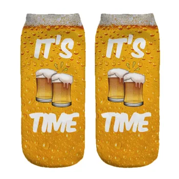 

It's beer time Print type 3D Socks Men Women Socks female short sock