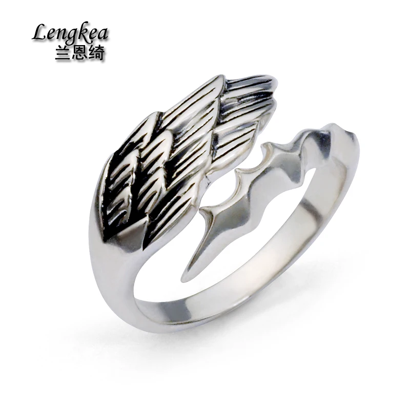 

Men rings male 925 silver opening ring boys fashion personality jewelry thai silver pinky ring feather cool accessories