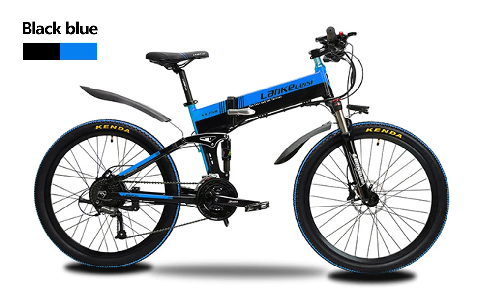 Perfect Lankeleisi XT750 Foldable Folding E-Bike Electric Bike Full Suspenion Fork 12.8A Battery  27 Speeds 500W 48V Motor Smart 16