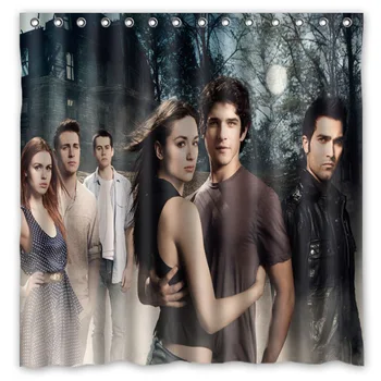 

Novelty Item!Hot TV Play_Teen Wolf Background Printed Waterproof Polyester Shower&Bath Curtain( 180X180CM)