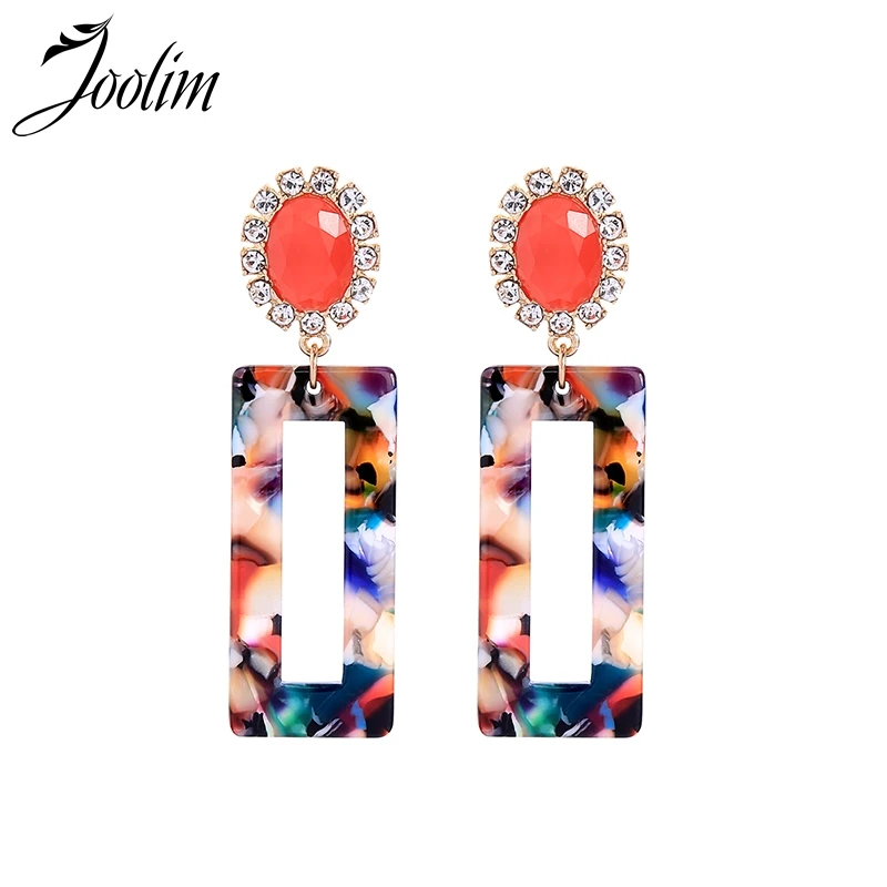 

Joolim Colorful Rectangle Resin Earring Drop Earring Fashion Earring Wholesale