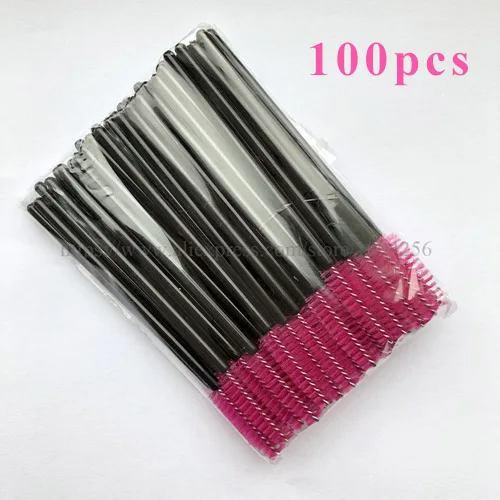 Black to Red 50/100 шт одноразовые цветные ресницы кисти Пластик ручка тушь, губная помада, аппликатор для ресниц наращивание макияжа инструмент - Handle Color: Black to Red
