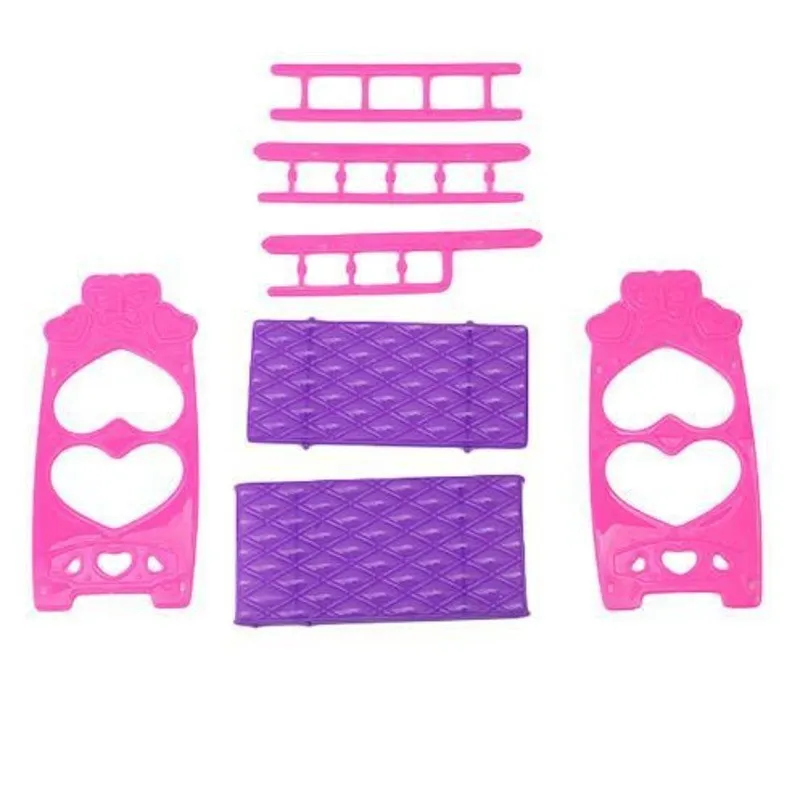 DCM-Mini-Play-House-Plastic-Bed-For-Doll-Accessories-Pretend-Detachable-Toys-Girls-Love-Bunk-Double