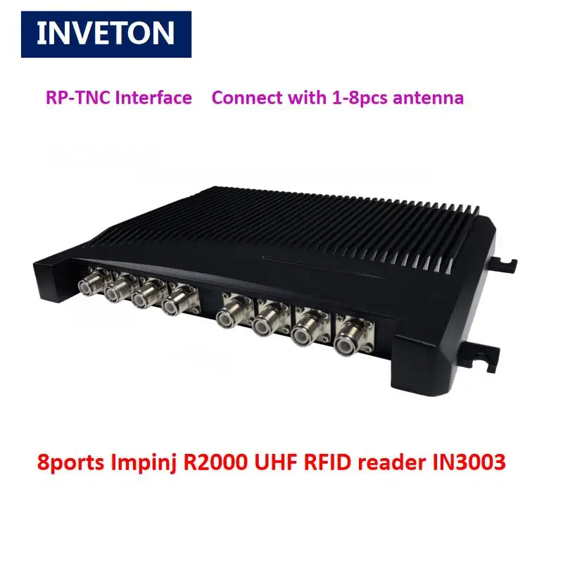 Фиксированный impinj uhf rfid считыватель 8 портов складские товары отслеживание ethernet