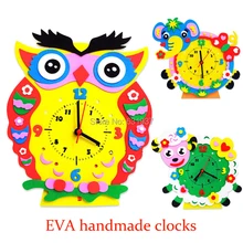 3D головоломка eva ручные Мультяшные часы рисунок стикер s большой размер Diy Бумага детские игрушки для детей творческая наклейка обучающая игрушка