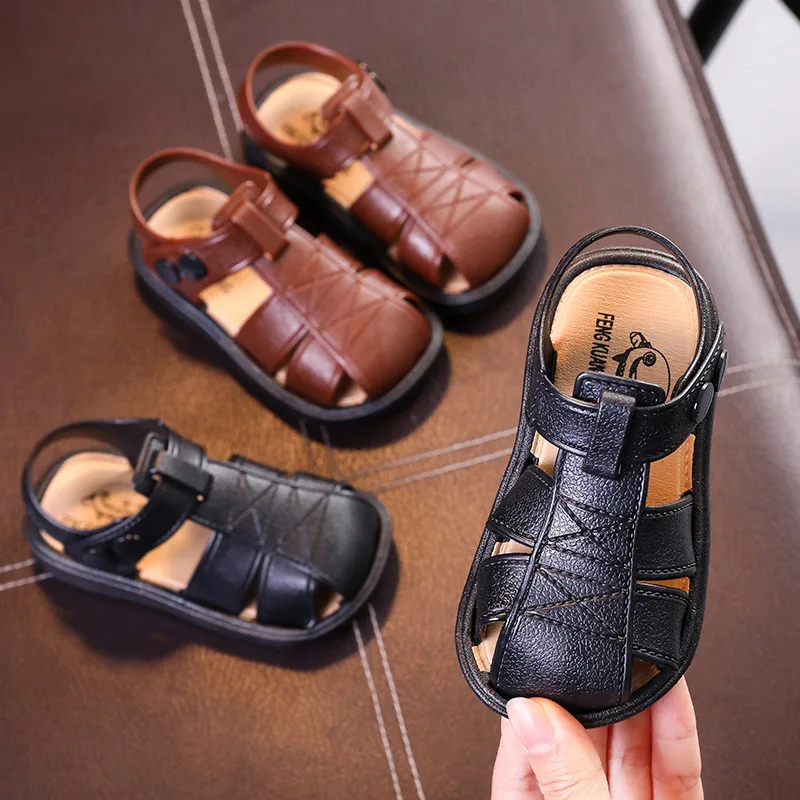 

2019 New Baby Boys Sandals Toddler Boy Leather Sandals Male Child Sandals Kids Summer Non-slip Soft Sandals Casual Comfortable