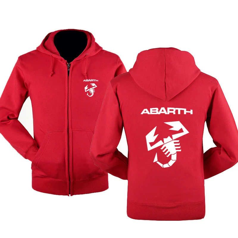 New Fashion Abarth Car Logo Sweatshirt Hoodies Men Hoody Spring Autumn Fleece Cotton Zipper Jacket HipHop Harajuku Male Clothing 4