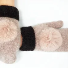 Зимние Перчатки женщины guantes теплые мягкие теплые варежки Сенсорный экран леди