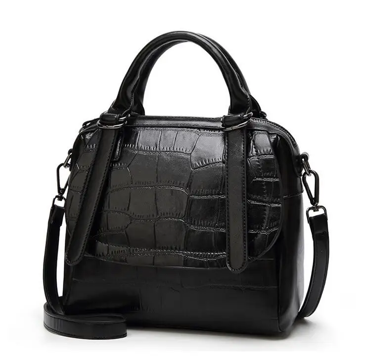 Модная женская сумка с узором «крокодиловая кожа», роскошная женская сумка через плечо, модная сумка из искусственной кожи, YY02 - Цвет: Черный