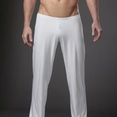 men's loungewear sets white sweatpants men's pure slacks ultra-thin straight tube summer dry pajama joggers