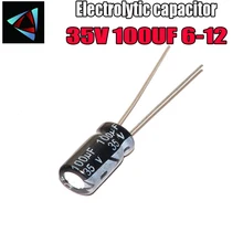 20 штук; высокое качество; большие размеры 35-V 100 мкФ на возраст от 6 до 12 лет мм 100 мкФ 35V 6*12 электролитический конденсатор с алюминиевой крышкой