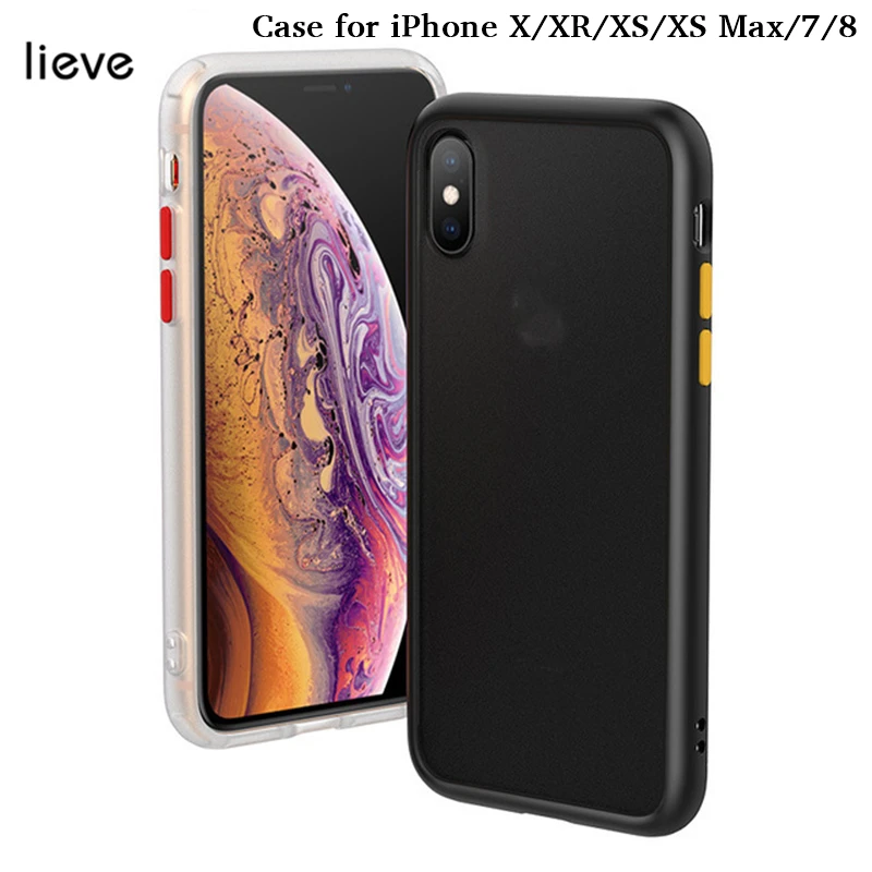 

For iPhone X/XS/XR/XS Max/7/8 Case Back Cover Matte TPU + PC Case Cover for iphone xr case