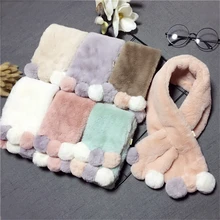 Cheap Winter Cute Children Scarf Boy Girls Scarves Baby Imitation Rabbit Fur Collar Scarf with Pompom Neck Warmers Christmas Gift Cheap Winter Cute Children Scarf Boy Girls Scarves Baby Imitation Rabbit Fur Collar Scarf with Pompom Neck Warmers Christmas Gift
