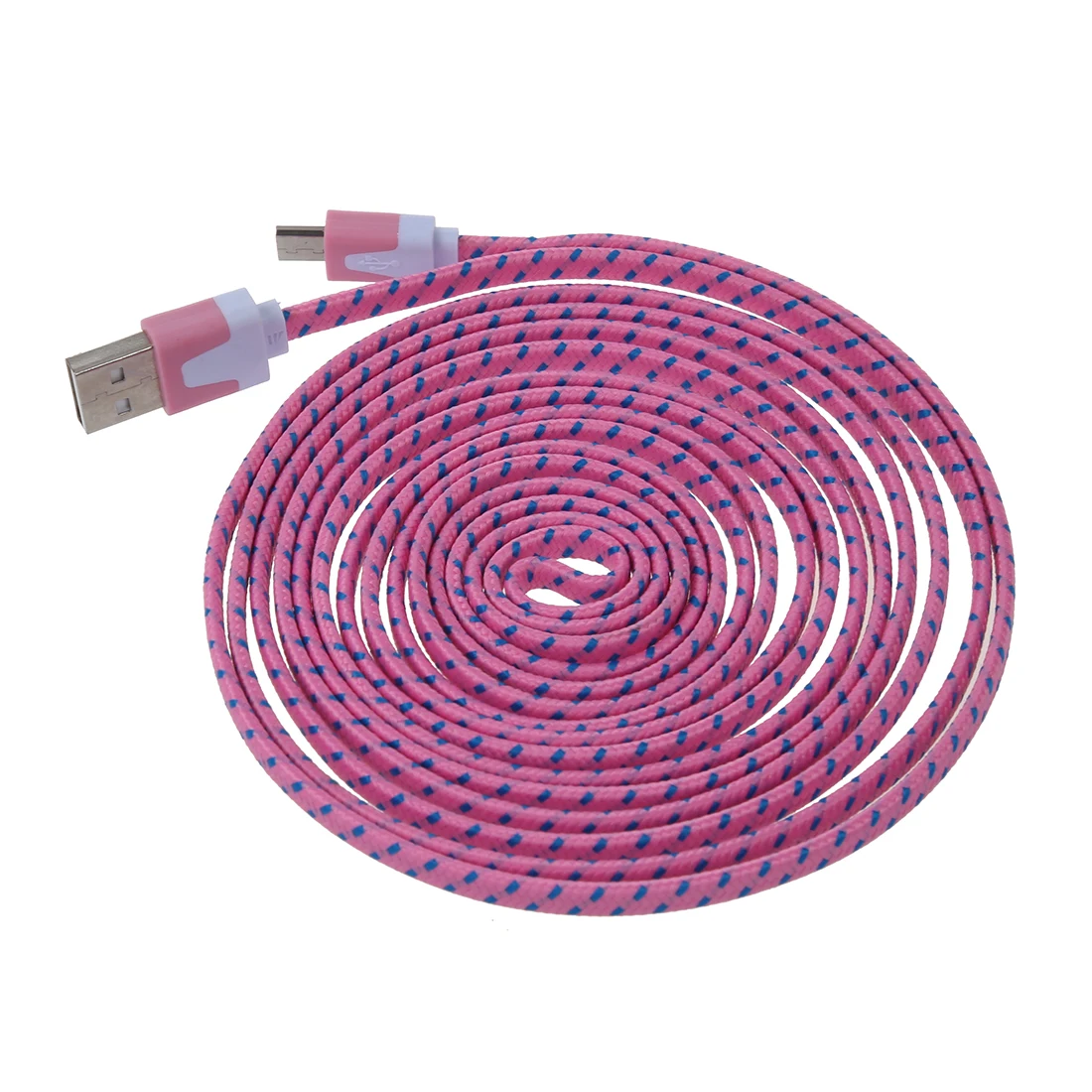 SCLS 3 м/10Ft нейлоновая сетка ткань Micro-USB кабель для передачи данных розовый |