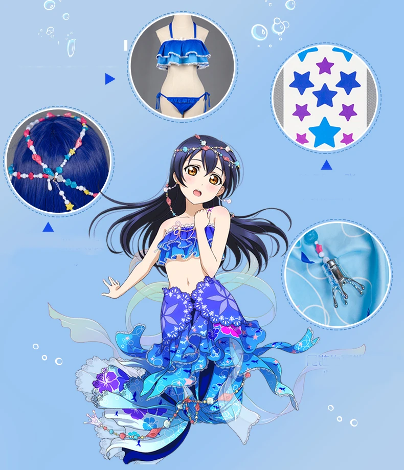 Anime Cosplay Costume Umi Sonoda Cosplay Love Live! School Idol Project Awakening Mermaid ASCOSING Idolized Costume (4)