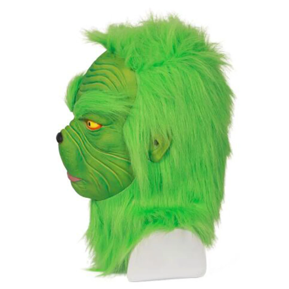 XCOSER Brand Grinch Mask Men Women Green Latex Party Cosplay Mask High Quality With Further Helmet Headgear Christmas Accessory