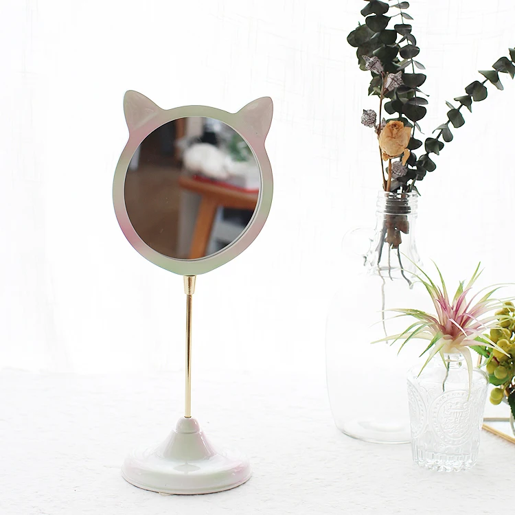 Espelho de Vaidade Espelho de Maquiagem Dropshipping por Atacado Originalidade Adorável Kitty Bancada Princesa Cômoda Menina Prop Exibição 8 Cheap Espelhos para maquiagem