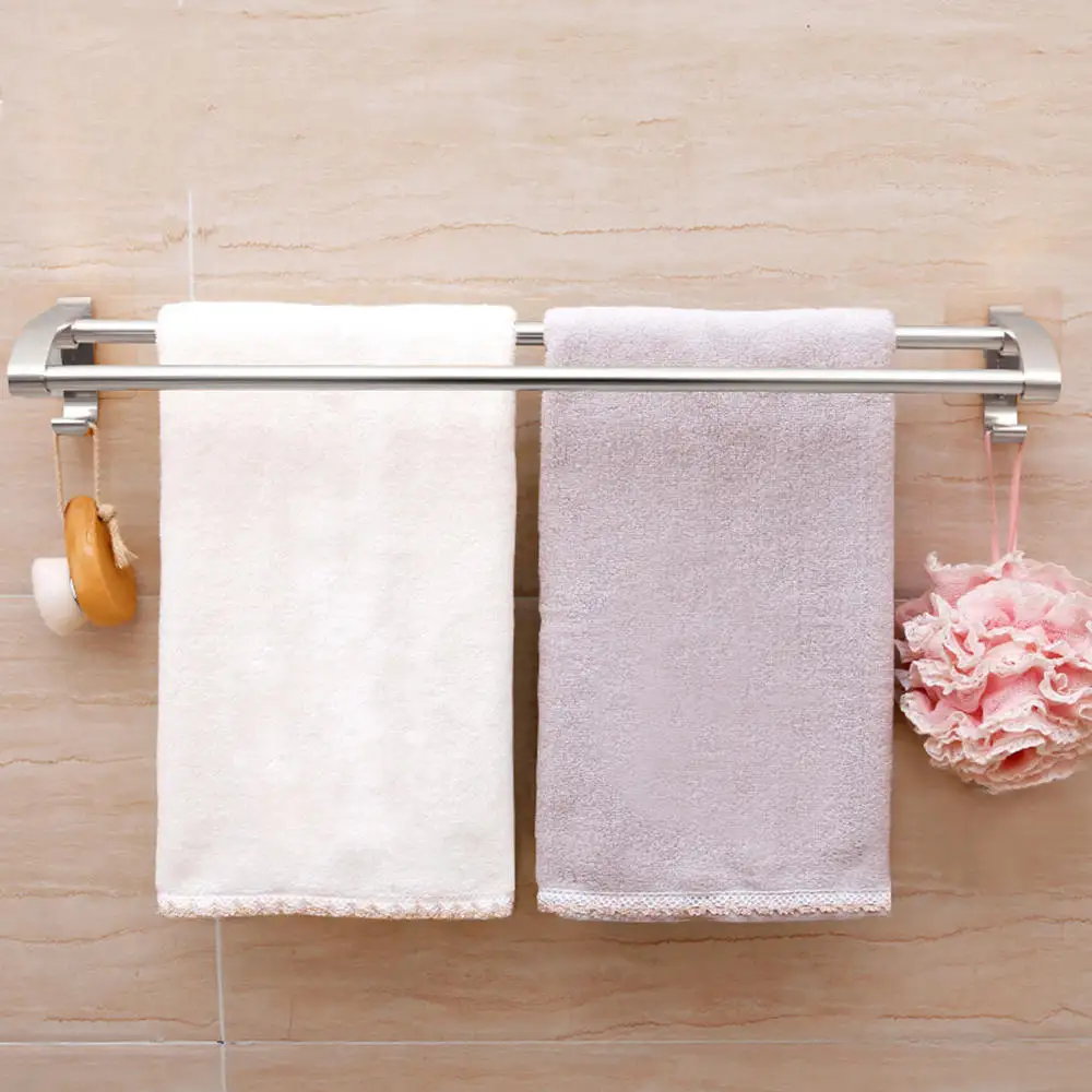 

Space Aluminum Double Towel Bar Wall Mounted Towel Rack Bathroom Kitchen Towel Rack Holder Accessory