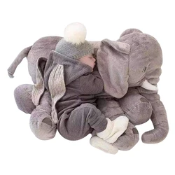 Elefante de peluche de 60cm para niños, muñeco de peluche suave, almohada, almohada