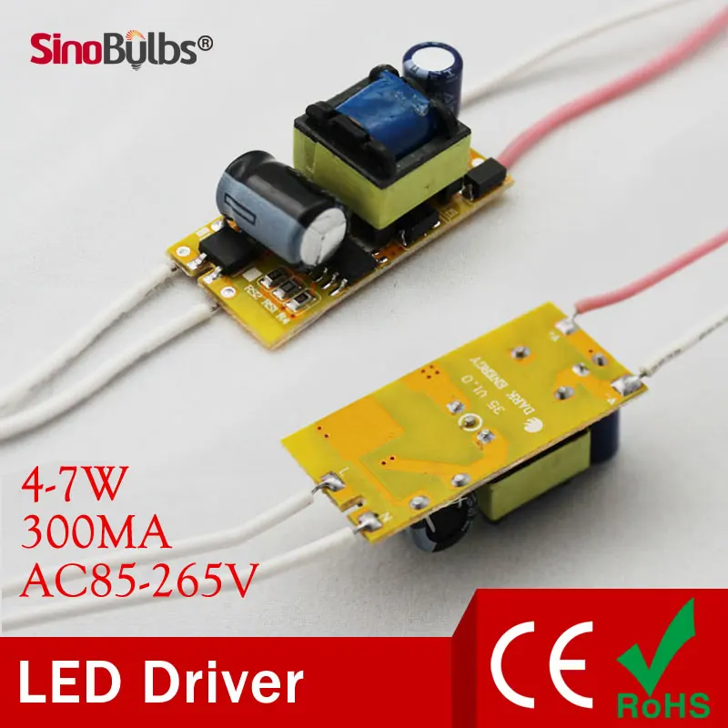 Led Lamp Driver 4 7W ,AC85 265V 50/60Hz ,Output 300mA . Available for