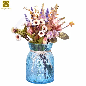 

Modern Colorful Vase Glass Containers Flower Vases Geometric Terrarium Vintage Creative Home Wedding Decoration QAB054