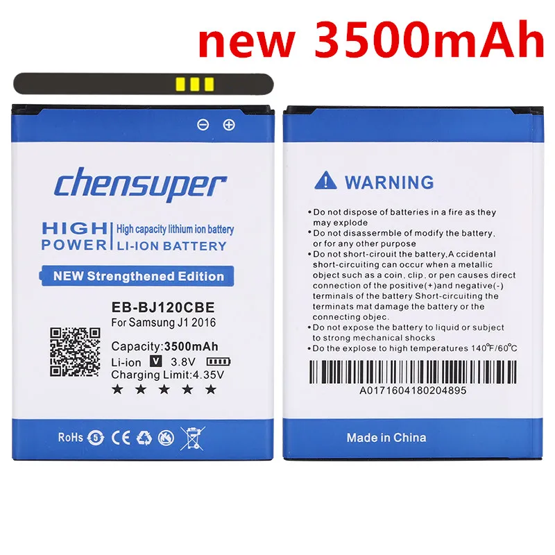 

chensuper 3500mAh EB-BJ120CBE Battery for Samsung Galaxy J1 2016 Version J120F Galaxy Express 3 J120A J120T J120 SM-J120F