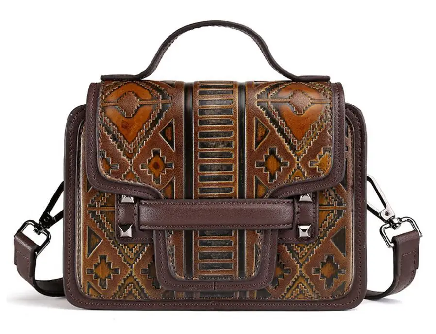 

New original casual women's bag handbag retro craft handmade rub color shoulder bag diagonal package