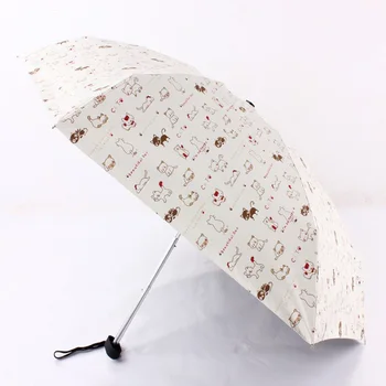 

Mini Pocket Umbrella Women Uv Small Parasol Women Rain Cute Portable Umbrella Beige Kitten Cat Parasol Umbrella for Girl U5B180