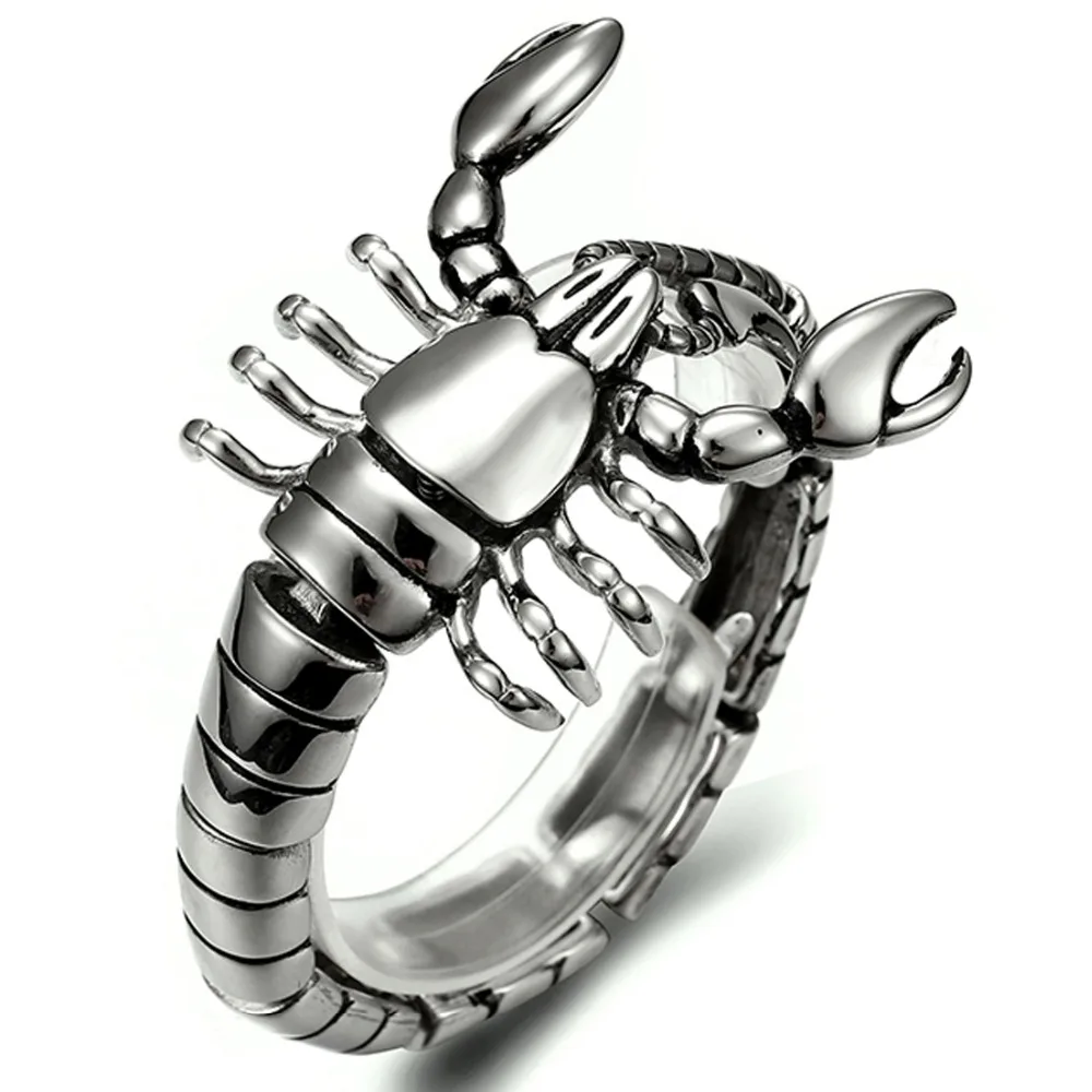 

Cool Mens Silver Gothic 316L Stainless Steel Scorpion Bracelet Bangle High Quality Punk Biker Animal Bracelet