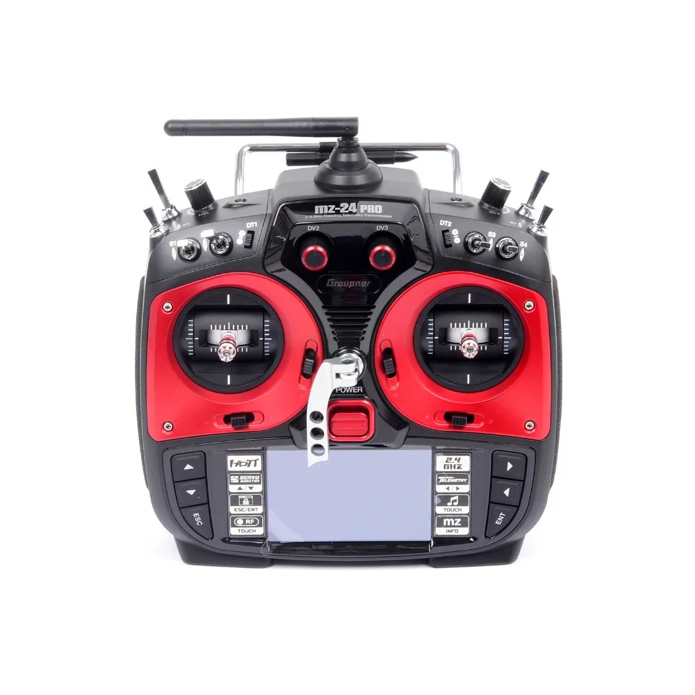 Graupner mz 24 PRO 12 канальный 2.4G.HZ HoTT цвет TFT радио системы режим 1/2 (красный) с GR 24L