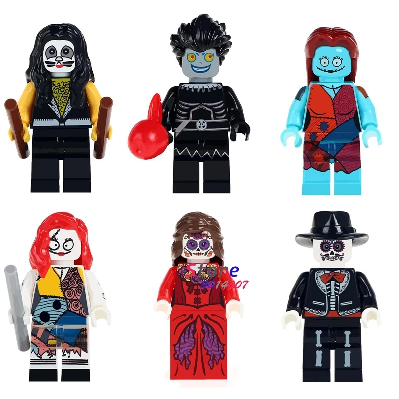 

Single Drummer Eric Yagami Light Nightmares Sally The Horror Theme Movie Woman Skeleton building blocks bricks toys for children